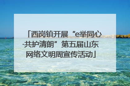 西岗镇开展“e举同心·共护清朗”第五届山东网络文明周宣传活动