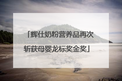 辉仕奶粉营养品再次斩获母婴龙标奖金奖