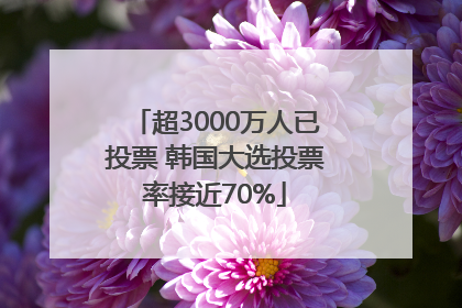 超3000万人已投票 韩国大选投票率接近70%