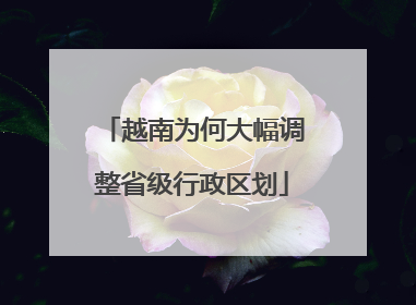 越南为何大幅调整省级行政区划