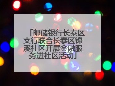 邮储银行长泰区支行联合长泰区锦溪社区开展金融服务进社区活动