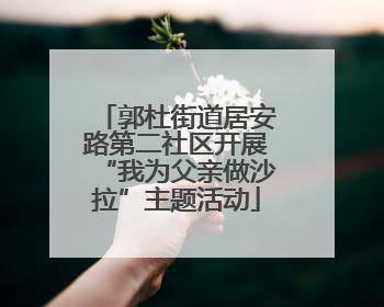 郭杜街道居安路第二社区开展“我为父亲做沙拉”主题活动