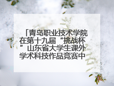 青岛职业技术学院在第十九届“挑战杯”山东省大学生课外学术科技作品竞赛中斩获佳绩