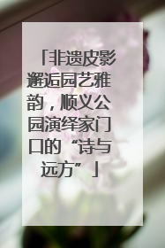 非遗皮影邂逅园艺雅韵，顺义公园演绎家门口的“诗与远方”