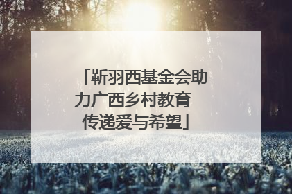 靳羽西基金会助力广西乡村教育 传递爱与希望