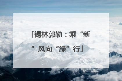 锡林郭勒：乘“新”风向“绿”行
