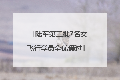 陆军第三批7名女飞行学员全优通过