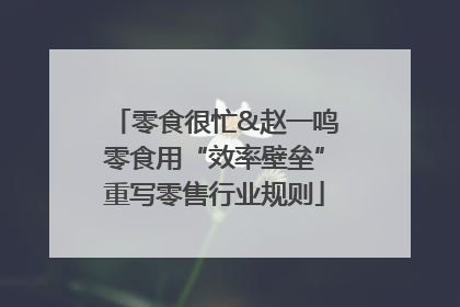 零食很忙&赵一鸣零食用“效率壁垒”重写零售行业规则