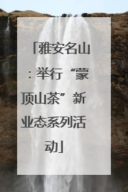 雅安名山：举行“蒙顶山茶”新业态系列活动