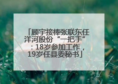 顾宇接棒张联东任洋河股份“一把手”：18岁参加工作，19岁任县委秘书