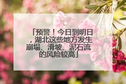 预警！今日到明日，湖北这些地方发生崩塌、滑坡、泥石流的风险较高