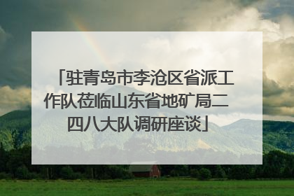 驻青岛市李沧区省派工作队莅临山东省地矿局二四八大队调研座谈