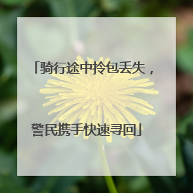 骑行途中拎包丢失，警民携手快速寻回