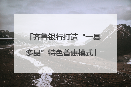 齐鲁银行打造“一县多品”特色普惠模式