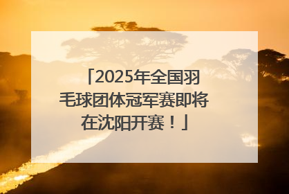 2025年全国羽毛球团体冠军赛即将在沈阳开赛！