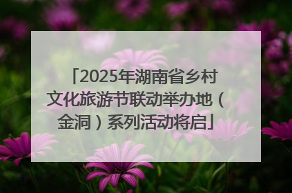 2025年湖南省乡村文化旅游节联动举办地（金洞）系列活动将启