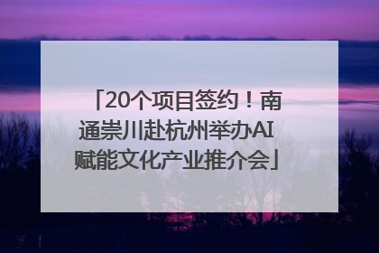 20个项目签约！南通崇川赴杭州举办AI赋能文化产业推介会