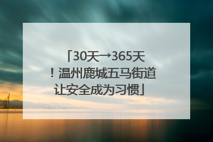 30天→365天！温州鹿城五马街道让安全成为习惯