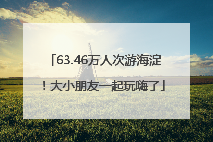 63.46万人次游海淀！大小朋友一起玩嗨了